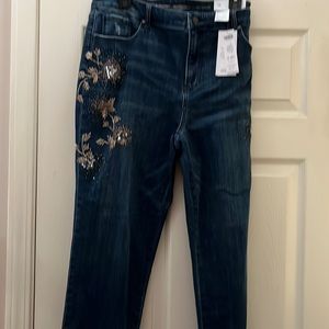 Chicos beautiful studded jeans. Chicos size 2.5 (12-14).